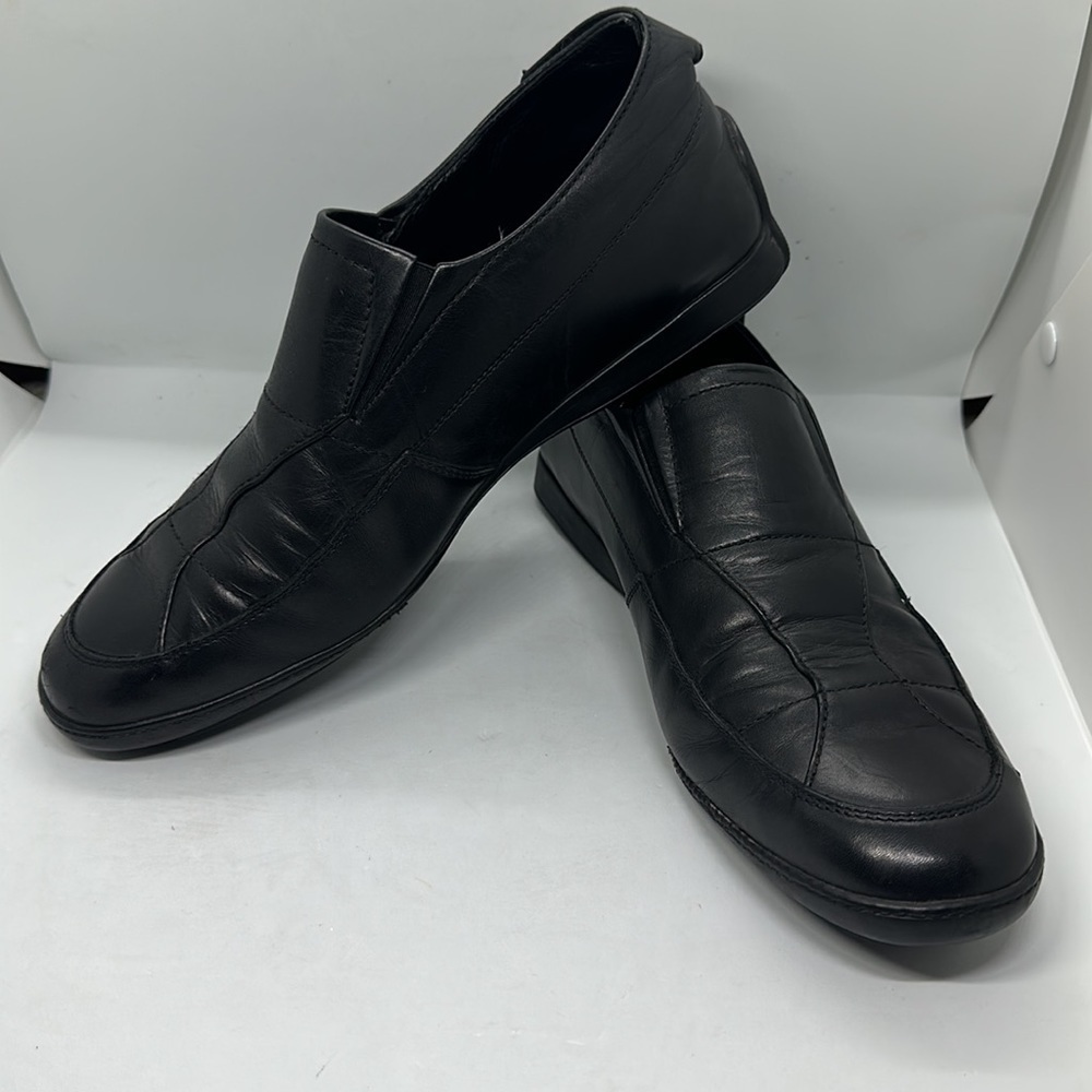 GUCCI shoes black leather loafer slip on flats size 9.5 Luxury comfort - Picture 4 of 13